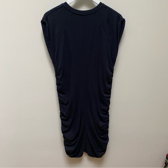 Athleta Black Cap Sleeve Ruched Dress Women's Size Large - Picture 5 of 5
